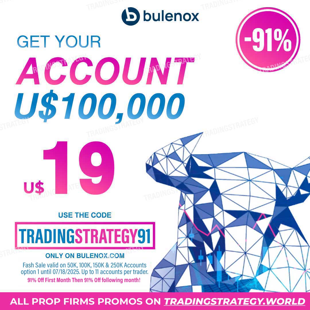 Bulenox Promo: July Insane Sale on 100K Option 1 Accounts at 91% Off with Discount Code: TRADINGSTRATEGY91 on Trading Strategy World