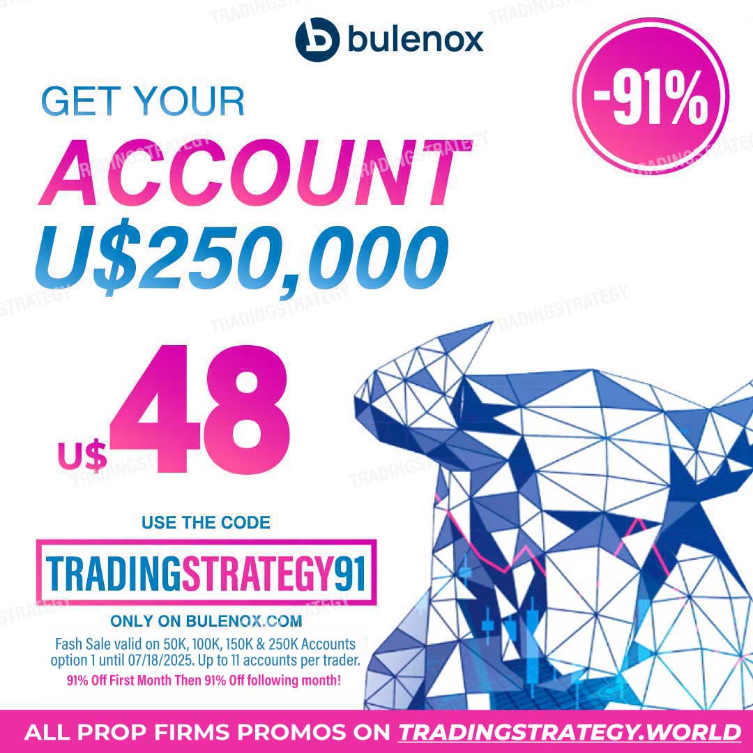 Bulenox Promo: July Insane Sale on 250K Option 1 Accounts at 91% Off with Discount Code: TRADINGSTRATEGY91 on Trading Strategy World
