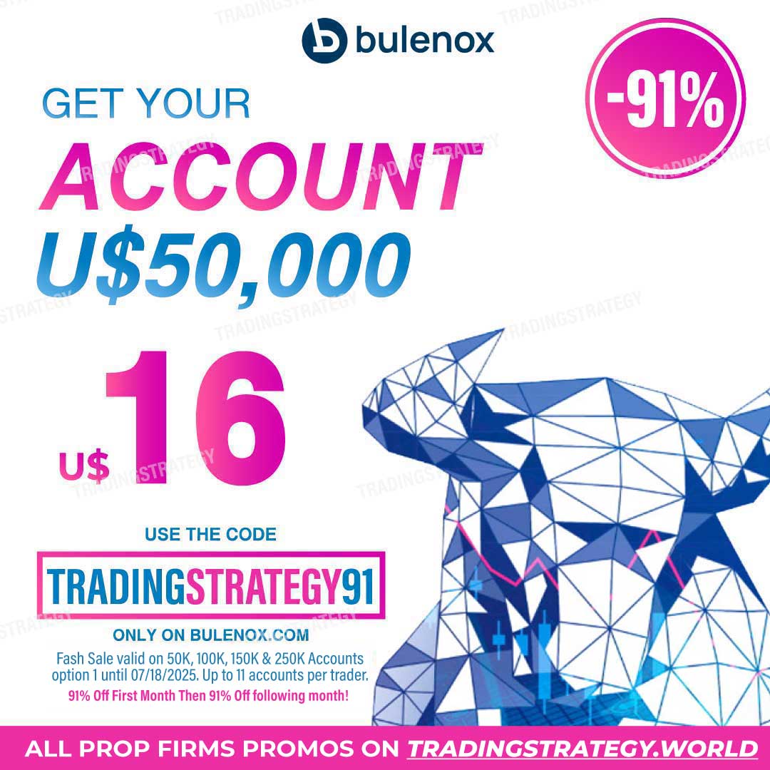 Bulenox Promo: July Insane Sale on 50K Option 1 Accounts at 91% Off with Discount Code: TRADINGSTRATEGY91 on Trading Strategy World