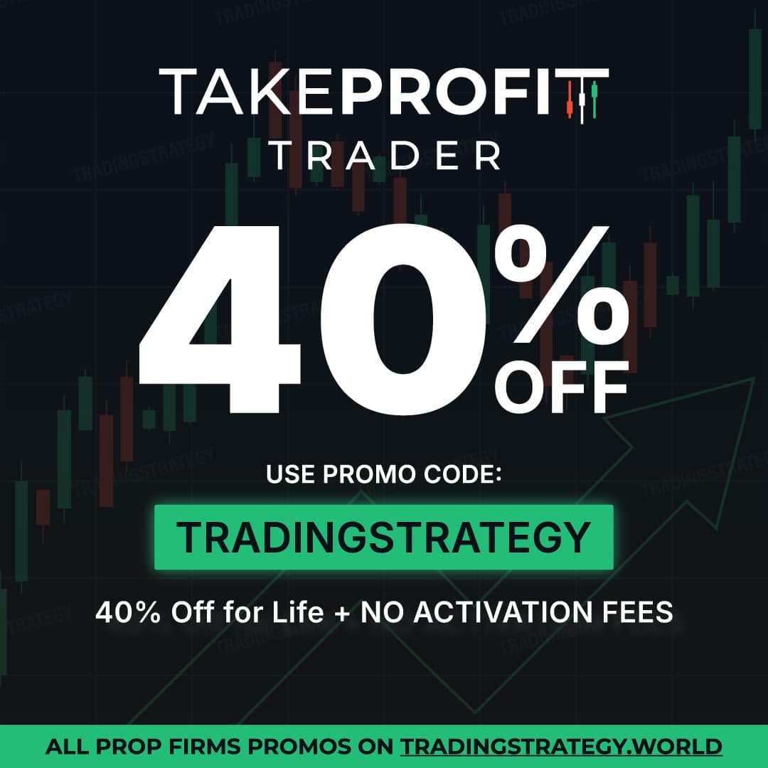Takeprofit Trader Promo: 40% Off No Activation Fees on Trading Strategy World Takeprofit Trader Promo: 40% Off No Activation Fees on Trading Strategy World