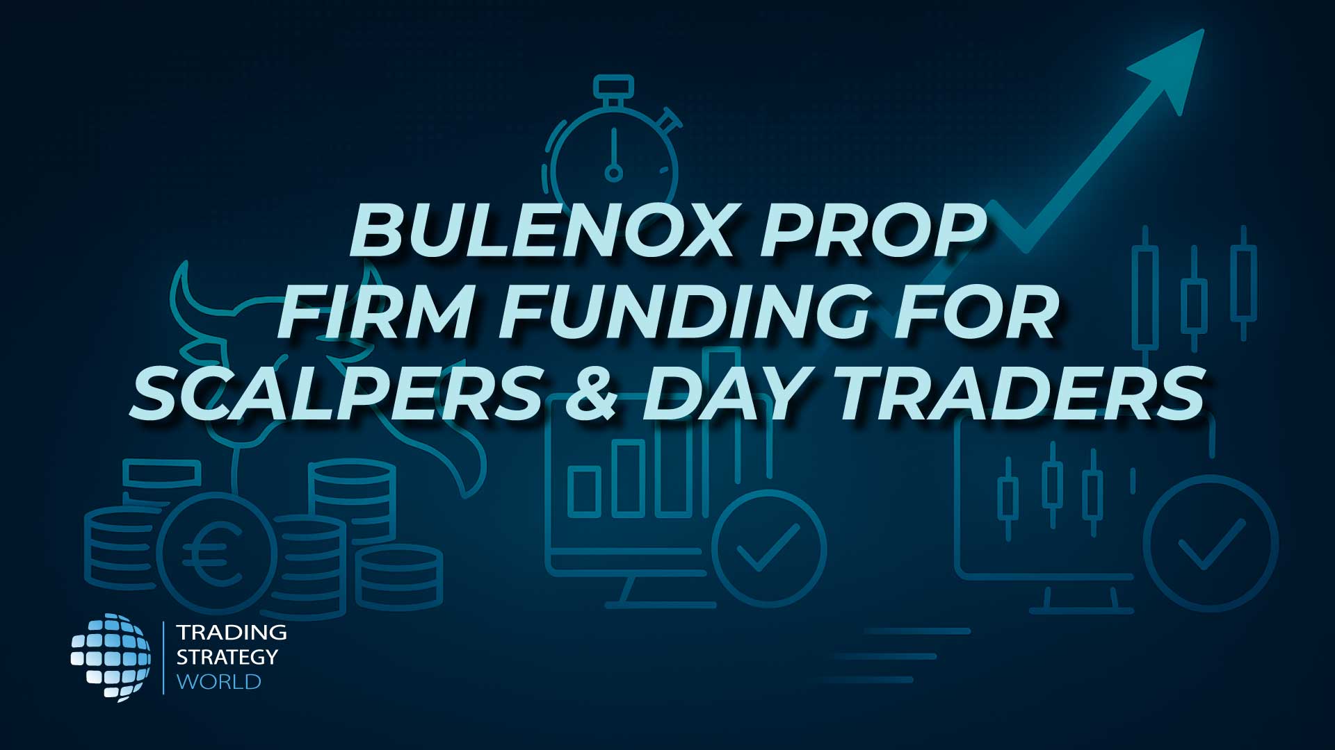Blue neon illustration of Bulenox with bull, silver, graphics, and chrono – Financing strategy for scalping and day trading