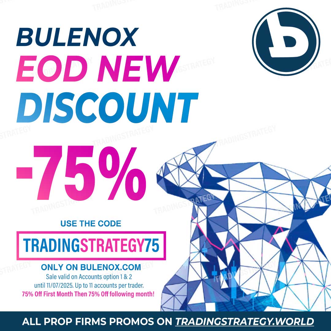 Oferta Flash Bulenox octubre de 2025 – Código TRADINGSTRATEGY75 para obtener -75 % en todas las cuentas Descuento Bulenox -75 % en todas las cuentas Opción 1 y 2 – octubre de 2025