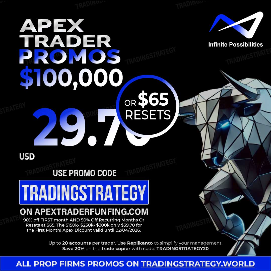 Code promo Apex Trader 100K – Offre -90% puis -50% en février 2026