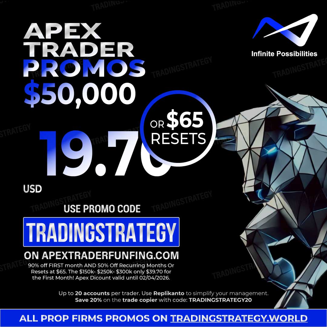 Promo Apex Trader 50K – Offre -90% puis -50% en février 2026