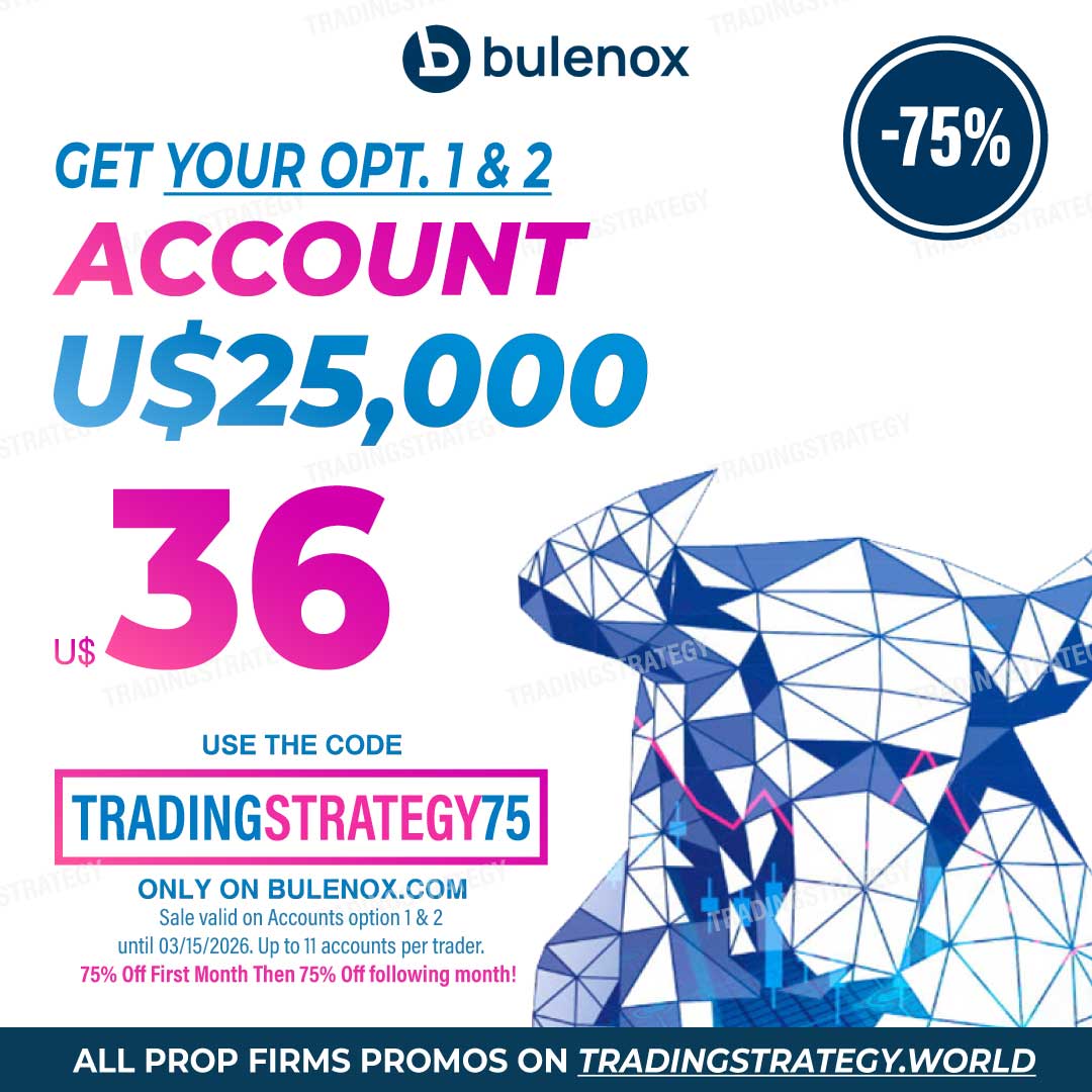 Compte Bulenox 25K à -75 % en Mars 2026 avec le code TRADINGSTRATEGY75