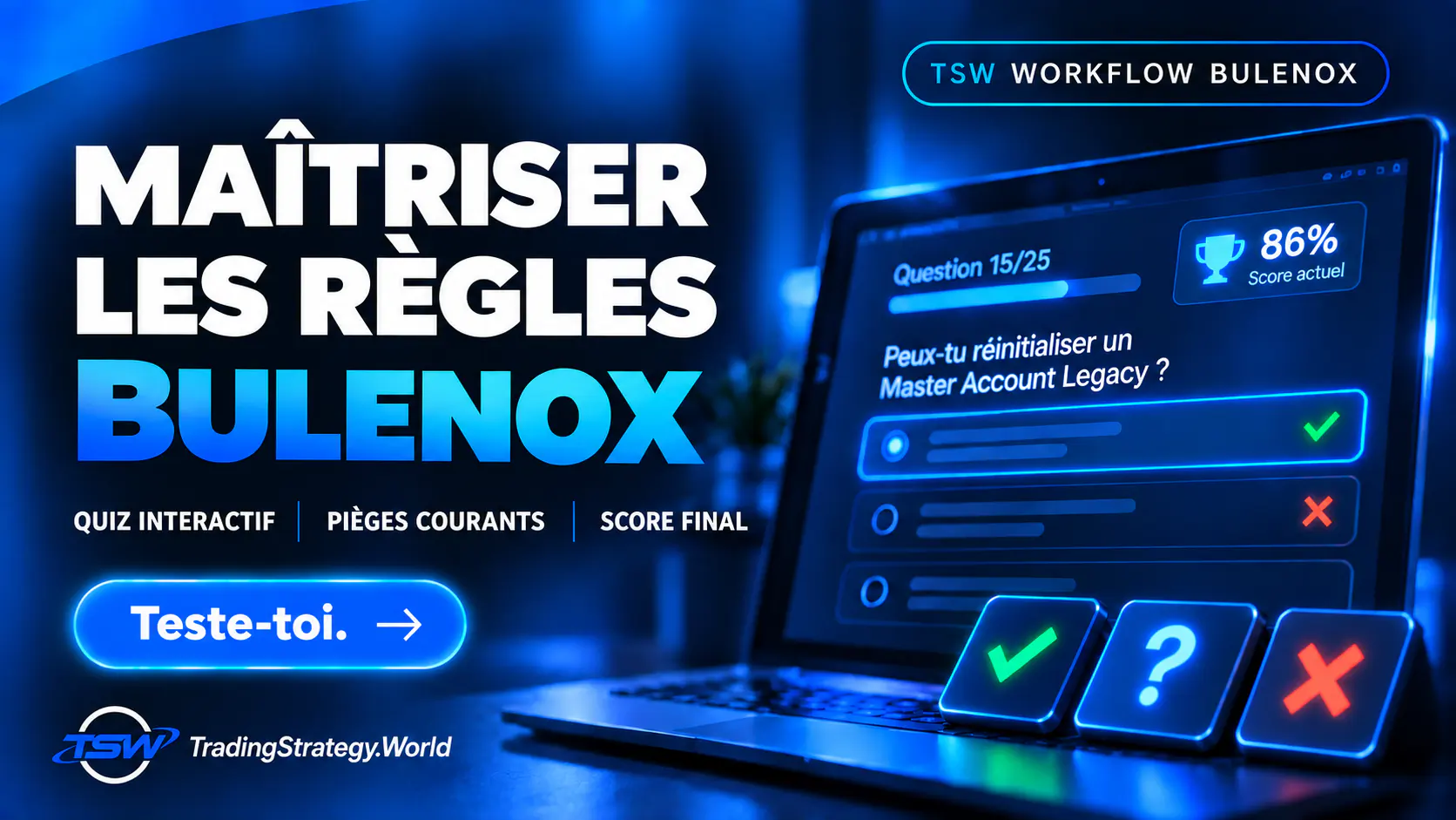 TSW Workflow : Cadrer son trading selon les règles Bulenox